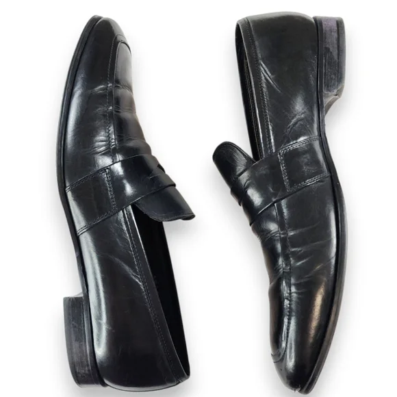 To Boot New York Adam Derrick Black Leather Penny Loafers Size 10.5 - Picture 4 of 13